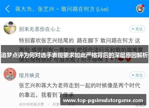追梦点评为何对选手表现要求如此严格背后的深层原因解析 追梦点评为何对选手表现要求如此严格背后的深层原因解析